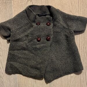 Banana Republic Gray Short Sleeve Knit Cardigan